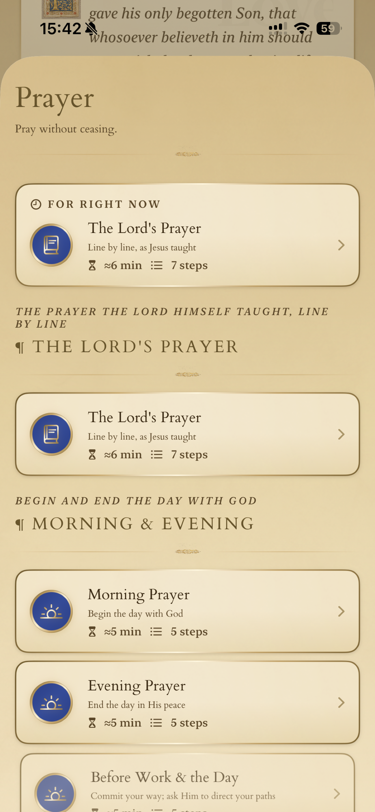 Prayer library: The Lord's Prayer, Morning and Evening prayers